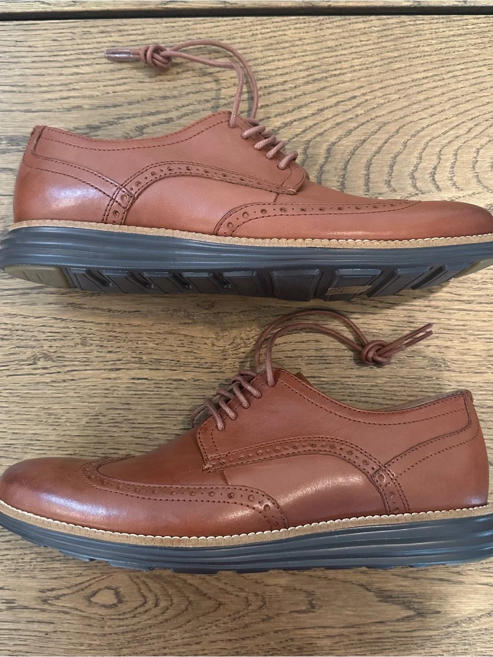 Cole Haan Original Wingtip Oxford Shoes Men’s 9.5 Brown Leather Grand.OS NEW